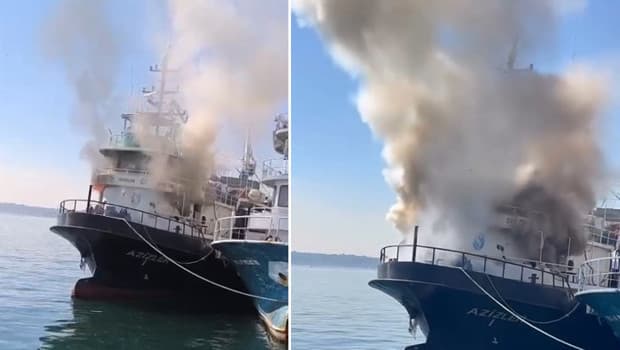 Sarıyer'de balıkçı teknesinde yangın! Ekipler sevk edildi