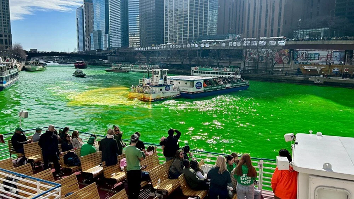 Aziz Patrik Günü: Chicago Nehri yeşile boyandı