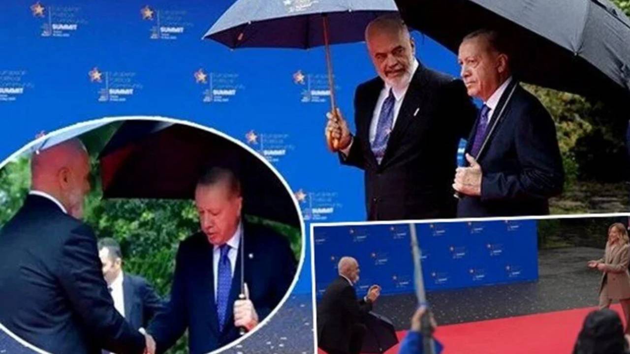 Meloni'yi diz çökerek karşıladı: Spor ayakkabıları Erdoğan'ın dikkatinden kaçmadı